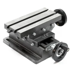 Wiltec Kreuztisch 220x100 mm, Frästisch Mit 120 mm X-Achse, 90 mm Y-Achse, Koordinatentisch Aus Gusseisen, Bohrtisch, Fräsständer