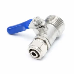 Wiltec Kugelventil mit Jaco Fitting, 20,67 mm (1/2") AG und Schlauchanschluss Ø 10 mm, Ventil für Umkehrosmose, für Trinkwasser, Osmose (RO)