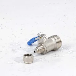 Wiltec Kugelventil mit Jaco Fitting, 20,67 mm (1/2") AG und Schlauchanschluss Ø 10 mm, Ventil für Umkehrosmose, für Trinkwasser, Osmose (RO)
