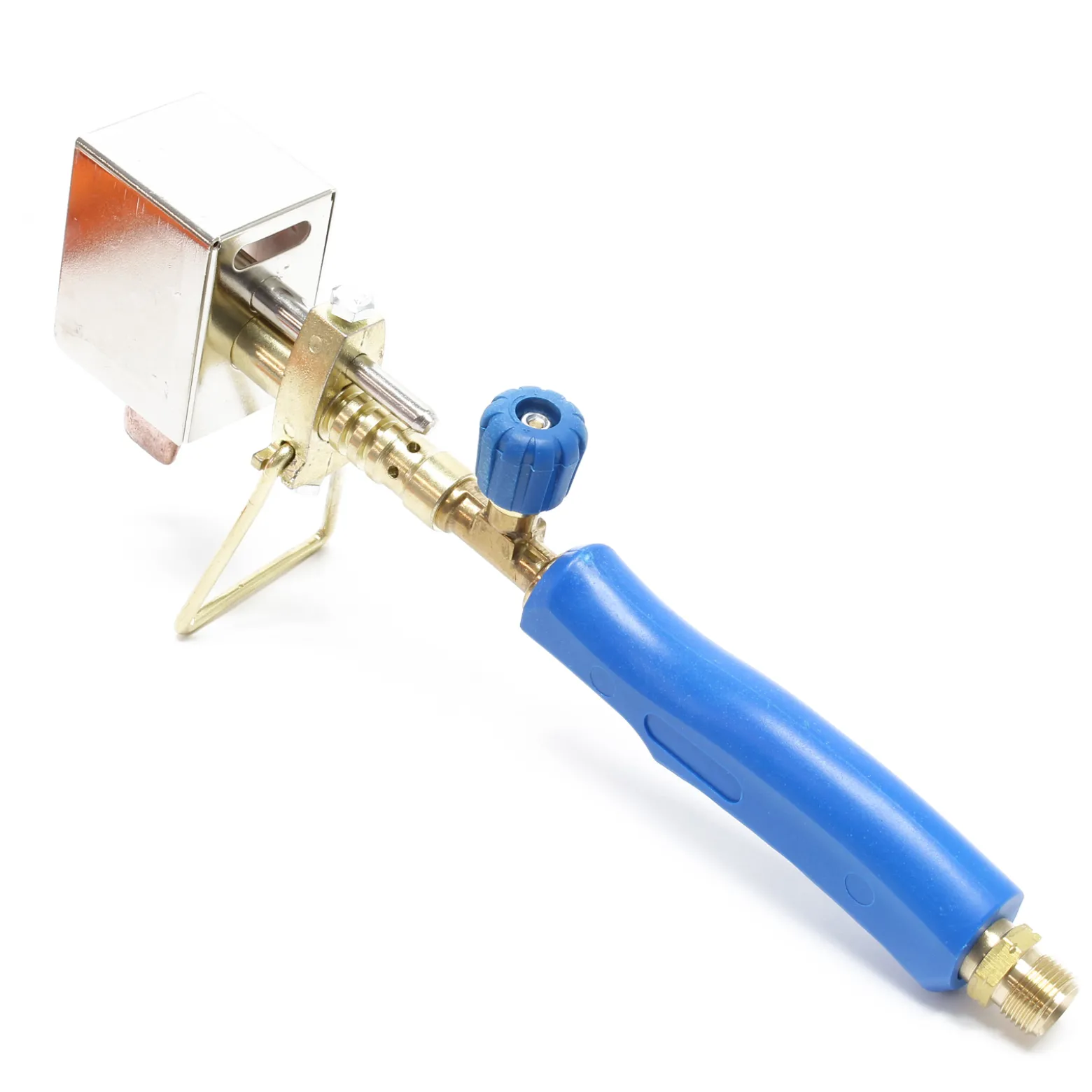 Wiltec Kupfer Hammerlötkolben für > 1000 °C mit Windschutz und Ablageständer für Kupferbleche, Stahlbleche, Zink und Dachrinnen bis 1 mm