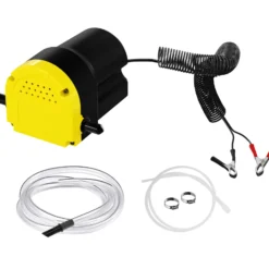 Wiltec Ölabsaugpumpe 12 V 60 W, 130 x 130 x 85 mm, 1,5 l/min, Absaugpumpe für Diesel, Biodiesel, Heizöl, Dieselpumpe Ölpumpe Heizölpumpe für den Ölwechsel