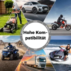 Wiltec Ladegerät 12-24 V, 16 Ah, 30-300 Ah für Autobatterie Kfz und Motorrad Starthilfe 490 W, intelligenter Lader mit LCD-Display und Tragegriff