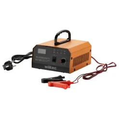 Wiltec Ladegerät 6-12 V, Batterieladegerät mit variabler Stromstärke 3–10A, 10-150 Ah für Autobatterie Kfz und Motorrad, intelligenter Lader mit LCD-Display und Tragegriff