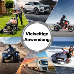 Wiltec Ladegerät 6-12 V, Batterieladegerät 4 A, 10-150 Ah für Autobatterie Kfz und Motorrad, intelligenter Lader mit Verpol-, Überlade- und Kurzschlussschutz mit LCD-Display