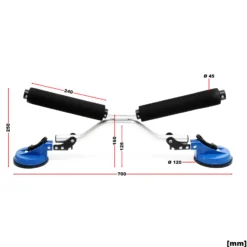 Wiltec Ladehilfe bis 100 kg, Boat Roller für Kajak und Kanu, Sliphilfe mit Saugnäpfen, Aufladehilfe für PKW