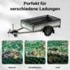 Wiltec Ladungssicherungsnetz 4x2,5m Grün Masche 4,5x4,5 cm Stärke 3 mm Polypropylen Transportnetz für Anhänger mit Randkördel Witterungsbeständig Ladung Sicherheit