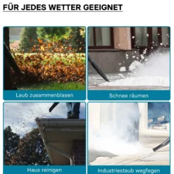 Wiltec Laubbläser 1,7 PS Rückenlaubbläser, Laubgebläse benzinbetrieben mit 1,2 l Tank, Benzin Laubbläser einhändig bedienbar, Laubpuster inkl. Düsen