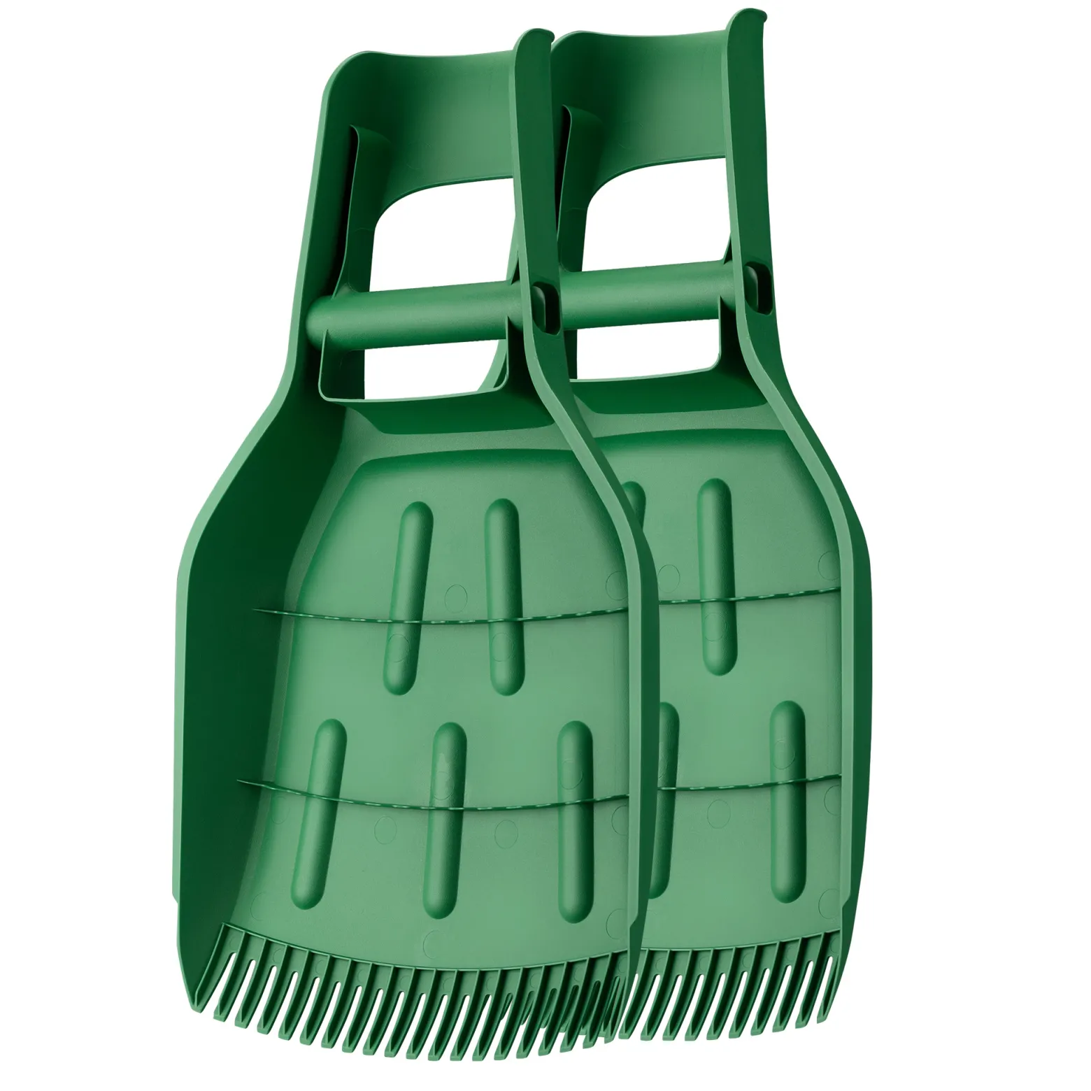 Wiltec Laubgreifer Kunststoff 57,1 x 33,7 x 7,6 cm, 2er Set Laubsammler mit breiter Öffnung, Laubkralle mit Zinken und ergonomischem Griff