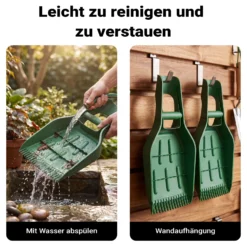 Wiltec Laubgreifer Kunststoff 57,1 x 33,7 x 7,6 cm, 2er Set Laubsammler mit breiter Öffnung, Laubkralle mit Zinken und ergonomischem Griff