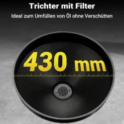 Wiltec Ölauffangwagen 75 l Ölablassgerät 145-185 cm, höhenverstellbarer Ölauffangbehälter mit großem Trichter Ø 41 cm, Altölauffangbehälter ideal für Ölwechsel bei Auto und Motorrad