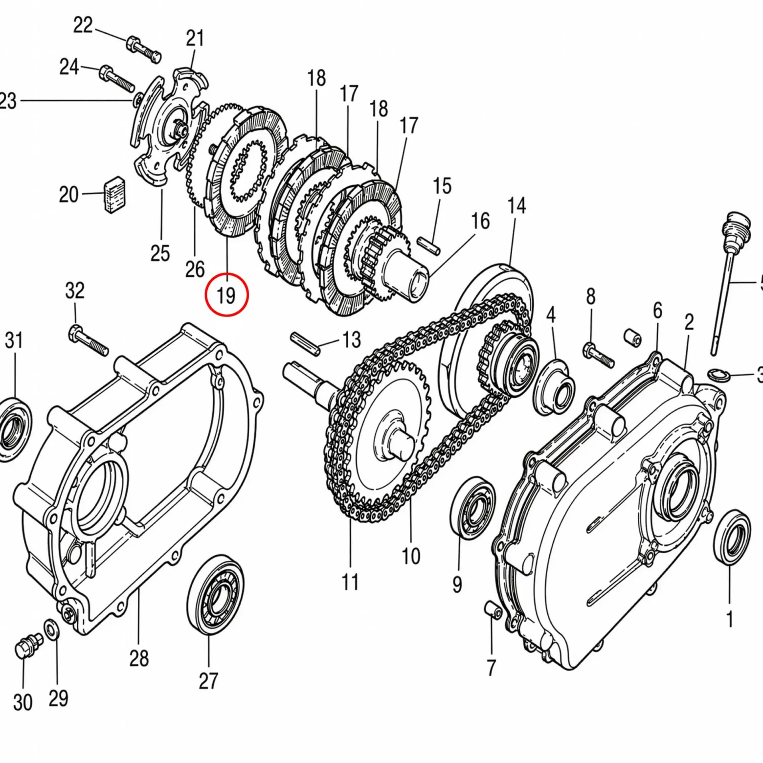 Wiltec Ölbad HD Druckplatte für LIFAN 6,5-13 PS Motor – Benzinmotor Ersatzteil für Ölbadkupplung – Einzylinder für Kleinmaschinen & Karts, 4-Takt Motor & OHV Ventilsteuerung
