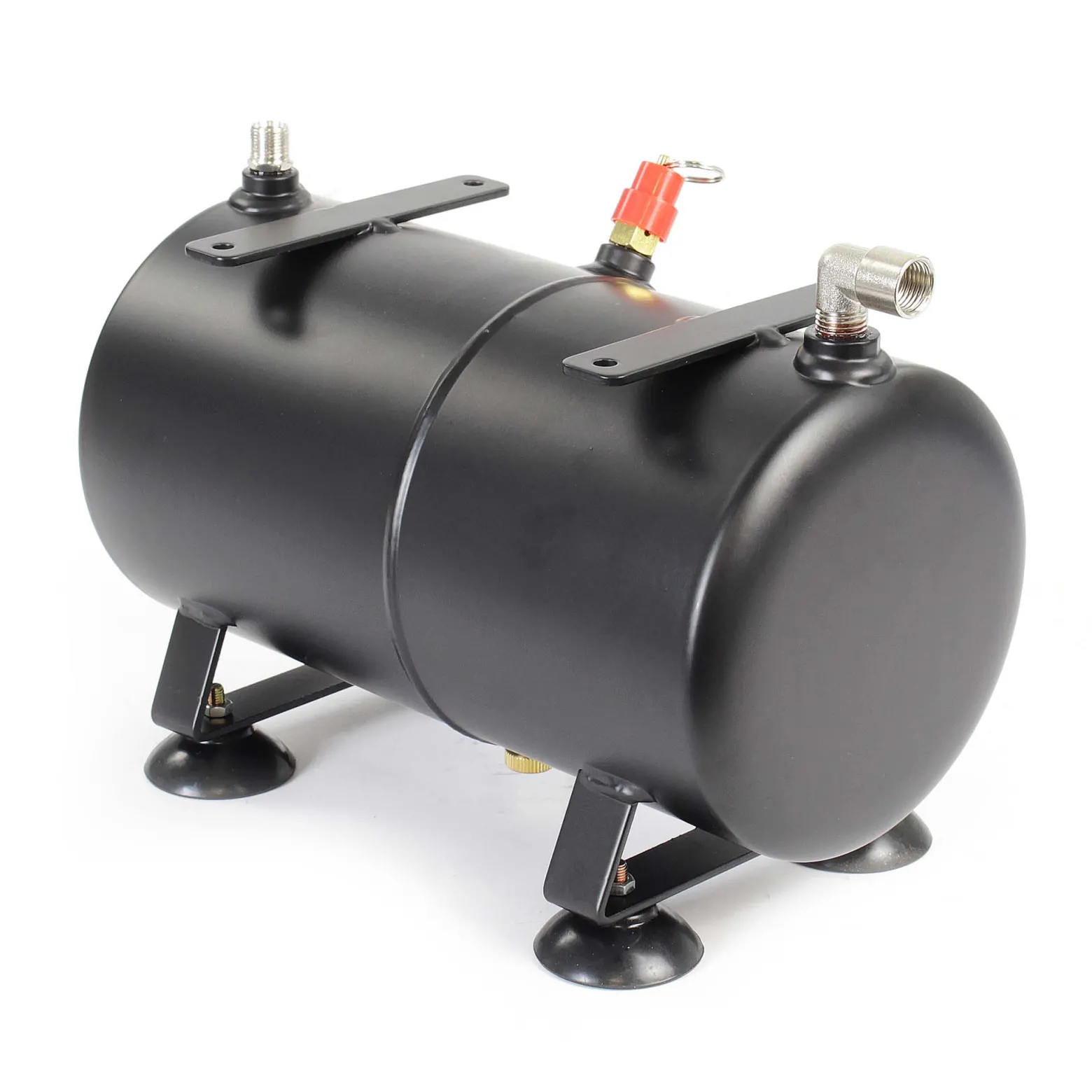 Wiltec 3 L Drucktank für Airbrush Kompressor AS186, 3x 9,52 mm IG, 1x 12,91 mm IG, bis 4 bar, Druckbehälter Ersatzteil, Airbrush Zubehör