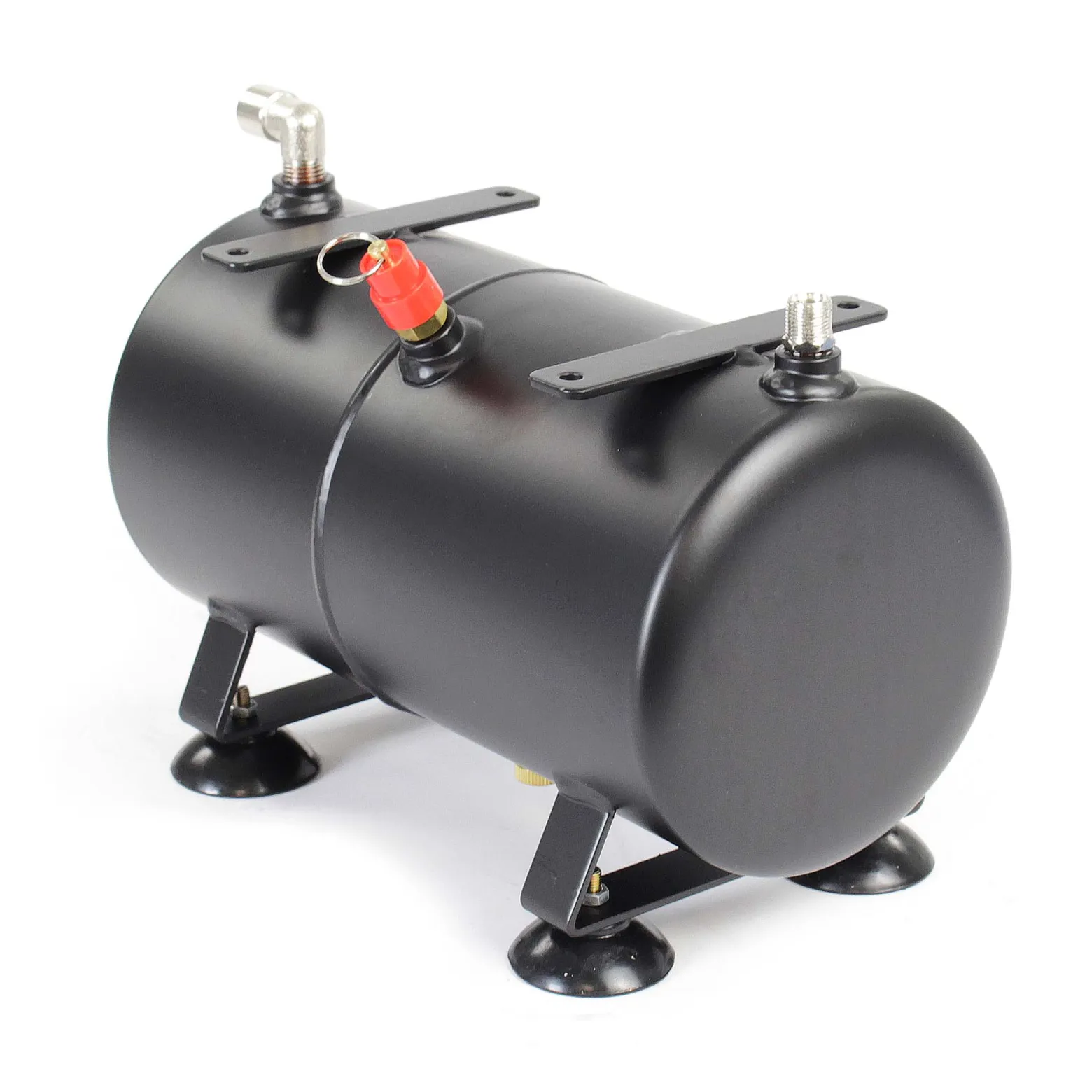 Wiltec 3 L Drucktank für Airbrush Kompressor AS186, 3x 9,52 mm IG, 1x 12,91 mm IG, bis 4 bar, Druckbehälter Ersatzteil, Airbrush Zubehör