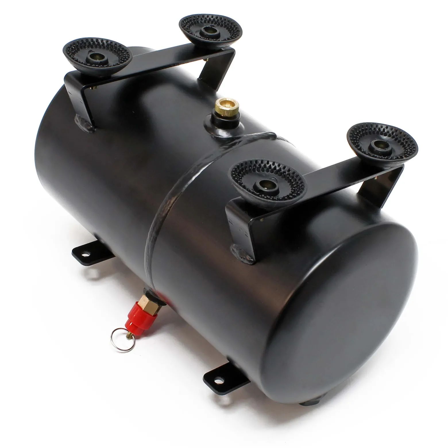 Wiltec 3 L Drucktank für Airbrush Kompressor AS186, 3x 9,52 mm IG, 1x 12,91 mm IG, bis 4 bar, Druckbehälter Ersatzteil, Airbrush Zubehör