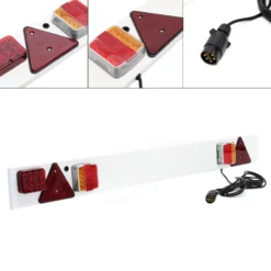 Wiltec LED Anhänger Lichtleiste 7-polig 12V 137 cm, Anhängerbeleuchtung für PKW und Fahrradträger, Adapter für Anhänger