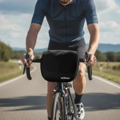 Wiltec Lenkertasche Fahrrad 5 l, kompakte Fahrradtasche für Lenker 26,5 x 9 x 21,5 cm, Lenkradtasche mit Schultergurt, ideal für E-Bike, Rennrad, Gravelbike