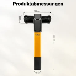Wiltec Lenkradkralle inkl. 2 Schlüssel 360 x 180 x 95 mm aus Kupfer, Lenkradsperre als Lenkradschloss und Diebstahlsicherung fürs Auto