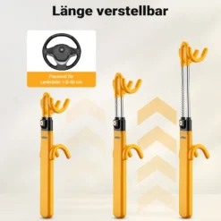 Wiltec Lenkradkralle inkl. 3 Schlüssel 490 x 90 x 98 mm für Lenkräder mit Durchmesser 190-315 mm
