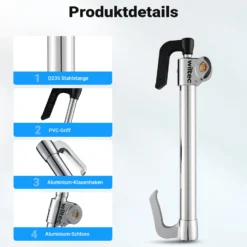 Wiltec Lenkradkralle Kupplungsschloss 360 x 110 x 48 mm als Lenkradsperre und Wegfahrsperre fürs Auto