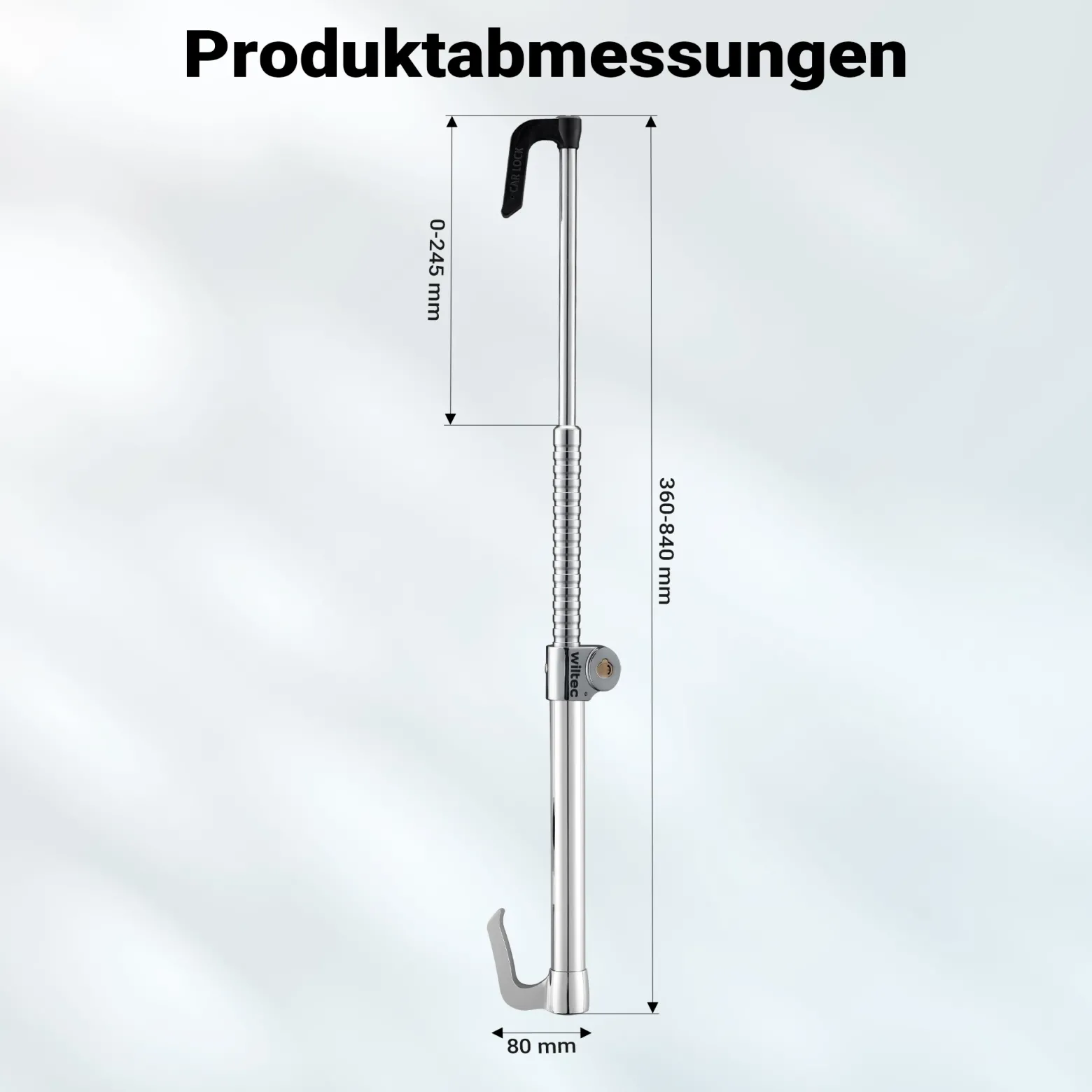 Wiltec Lenkradkralle Kupplungsschloss 360 x 110 x 48 mm als Lenkradsperre und Wegfahrsperre fürs Auto