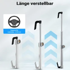 Wiltec Lenkradkralle Kupplungsschloss 360 x 110 x 48 mm als Lenkradsperre und Wegfahrsperre fürs Auto