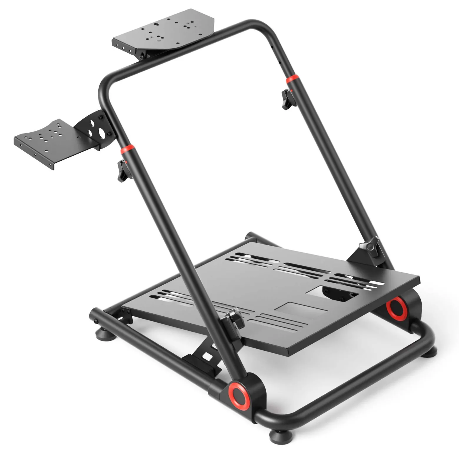 Wiltec Lenkradständer klappbar 68 x 82 x 83 cm, Lenkrad Halterung für Sim Racing, Lenkrad Ständer mit Befestigungspunkte für Lenkrad, Schalthebel und Pedale
