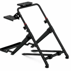 Wiltec Lenkradständer klappbar mit Pedalhalter belastbar bis 20 kg, höhenverstellbarer Sim Racing Stand kompatibel mit vielen Gaming Lenkrädern und Pedalen