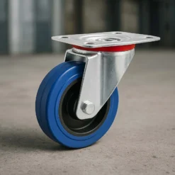 Wiltec Lenkrolle 100mm bis 150kg mit Kunststoffrad und Anbauplatte Transportrolle leiser Lauf, ungebremst Möbelrolle Laufrolle Möbel-Lenkrolle