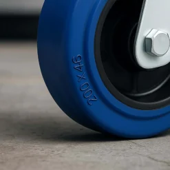 Wiltec Lenkrolle 200mm bis 350kg mit Kunststoffrad und Anbauplatte Transportrolle leiser Lauf, ungebremst Möbelrolle Laufrolle Möbel-Lenkrolle
