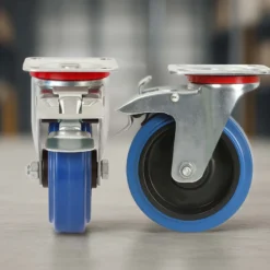 Wiltec Lenkrolle 200mm bis 350kg mit Bremse, Kunststoffrad und Anbauplatte Transportrolle leiser Lauf Möbelrolle Laufrolle Möbel-Lenkrolle