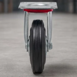 Wiltec Lenkrolle Ø125mm bis 100kg Tragkraft mit Gummirad ungebremst, leiser Lauf, Transportrolle Möbelrolle Laufrolle Möbel-Lenkrolle