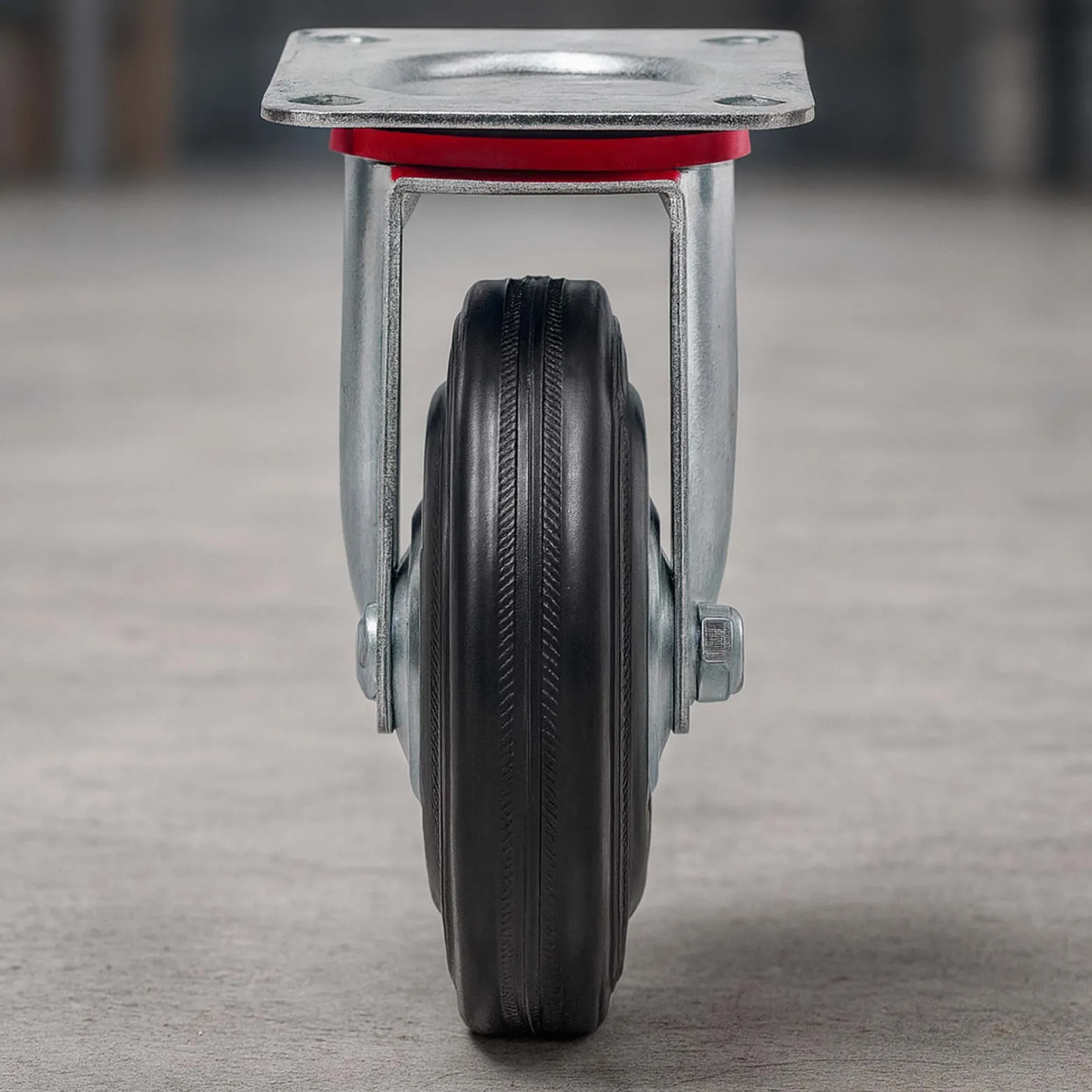 Wiltec Lenkrolle Ø75mm bis 50kg Tragkraft mit Gummirad, ungebremst, leiser Lauf, Transportrolle Möbelrolle Laufrolle Möbel-Lenkrolle