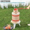 Wiltec 6L Obstpresse aus Buchenholz inkl. Presstuch, manuelle Weinpresse mit 190x270mm Korb, Apfelpresse Fruchtpresse für Obst Wein Maische