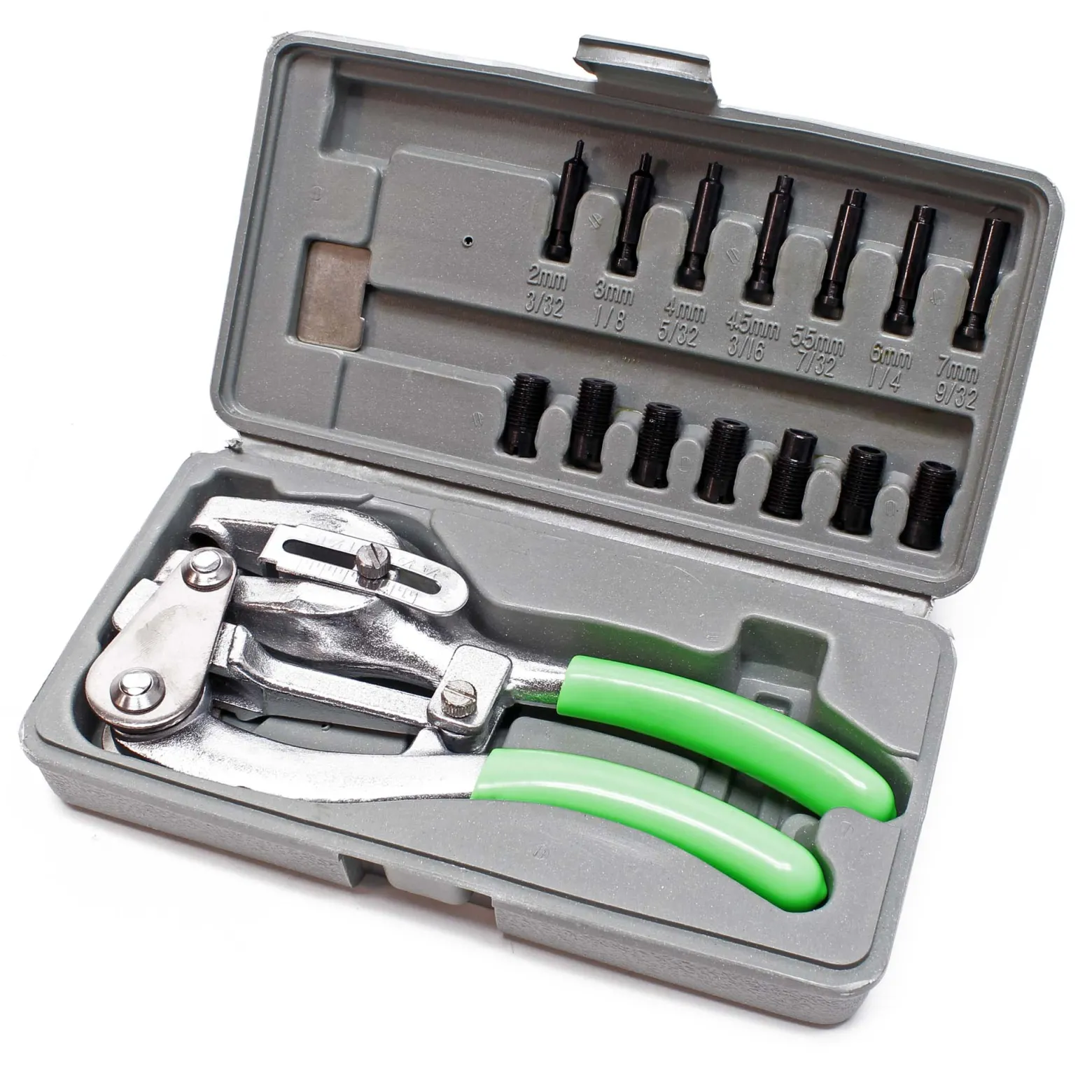 Wiltec Lochzange Set 16 tlg 21 x 10 x 4 cm, Stanzzange Karosseriezange im Koffer zum Stanzen von Lochblechen, Blechbearbeitung Karosserie