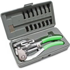 Wiltec Lochzange Set 16 tlg 21 x 10 x 4 cm, Stanzzange Karosseriezange im Koffer zum Stanzen von Lochblechen, Blechbearbeitung Karosserie
