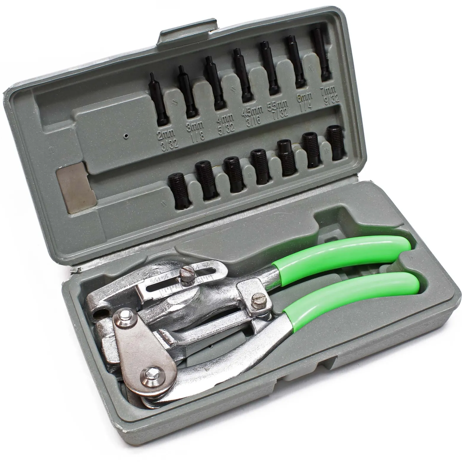 Wiltec Lochzange Set 16 tlg 21 x 10 x 4 cm, Stanzzange Karosseriezange im Koffer zum Stanzen von Lochblechen, Blechbearbeitung Karosserie