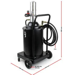 Wiltec 15l pneumatische Druckluft-Fettpresse für Profis für Schmierarbeiten an Kfz und Maschinen