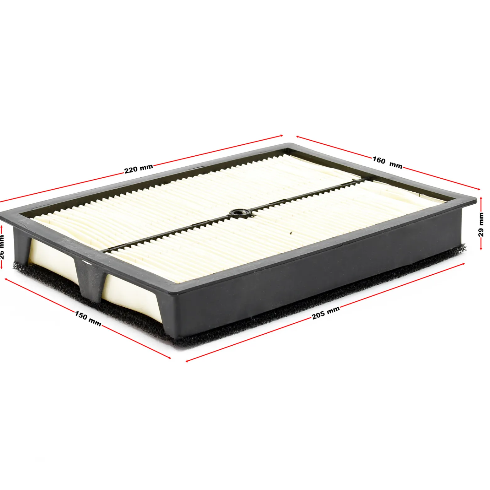 Wiltec Luftfilter für LIFAN 2V78F-3 15,5 kW (20,4 PS) Motor – Benzinmotor Ersatzteil Luft Filter – Einzylinder für Kleinmaschinen & Karts, 4-Takt Motor & OHV Ventilsteuerung