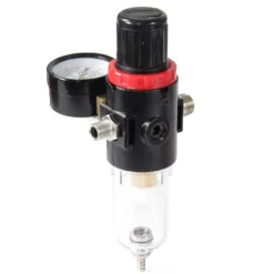 Wiltec Luftfilter mit Wasserabscheider und Druckregler bis 7 bar für Airbrush Kompressor, 2x 12,91 mm (1/4