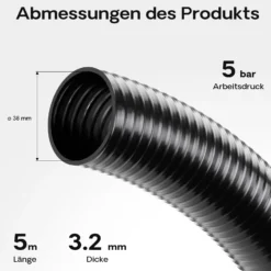 Wiltec Luisiana OM/I 5m flexibler Teichschlauch Ø38mm 420g/m Pumpenschlauch Schlauch Pumpe Saugschlauch Druckschlauch