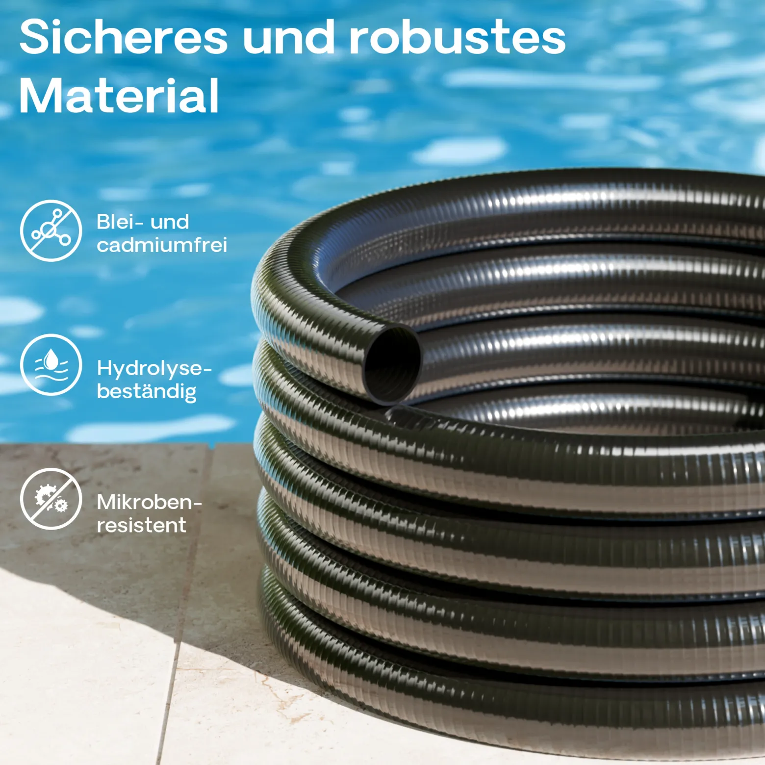 Wiltec Luisiana OM/I 5m flexibler Teichschlauch Ø25mm 250g/m Pumpenschlauch Schlauch Pumpe Saugschlauch Druckschlauch
