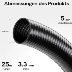 Wiltec Luisiana OM/I 25m flexibler Teichschlauch Ø40mm 470g/m Pumpenschlauch Schlauch Pumpe Saugschlauch Druckschlauch