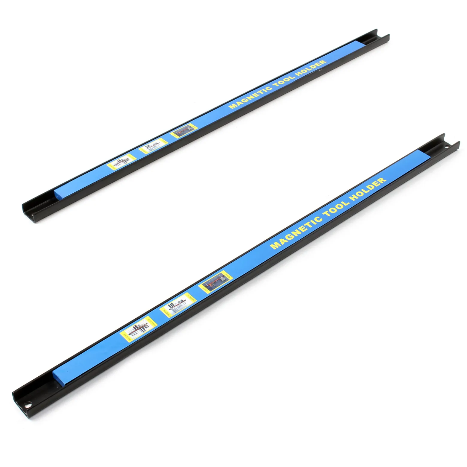 Wiltec Magnetleiste 2er Set 61cm Werkzeughalter aus Stahl Schiene als Wandhalterung für Werkstatt zur Wandmontage Werkzeugmagnetleiste Werkzeugwand