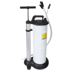 Wiltec Manueller Fluidextraktor mit 9 Liter Tank, Vakuumabsaugpumpe für Öl, Schmierstoffe, Wasser und andere Flüssigkeiten mit 3 Schläuchen, PPC Handpumpe