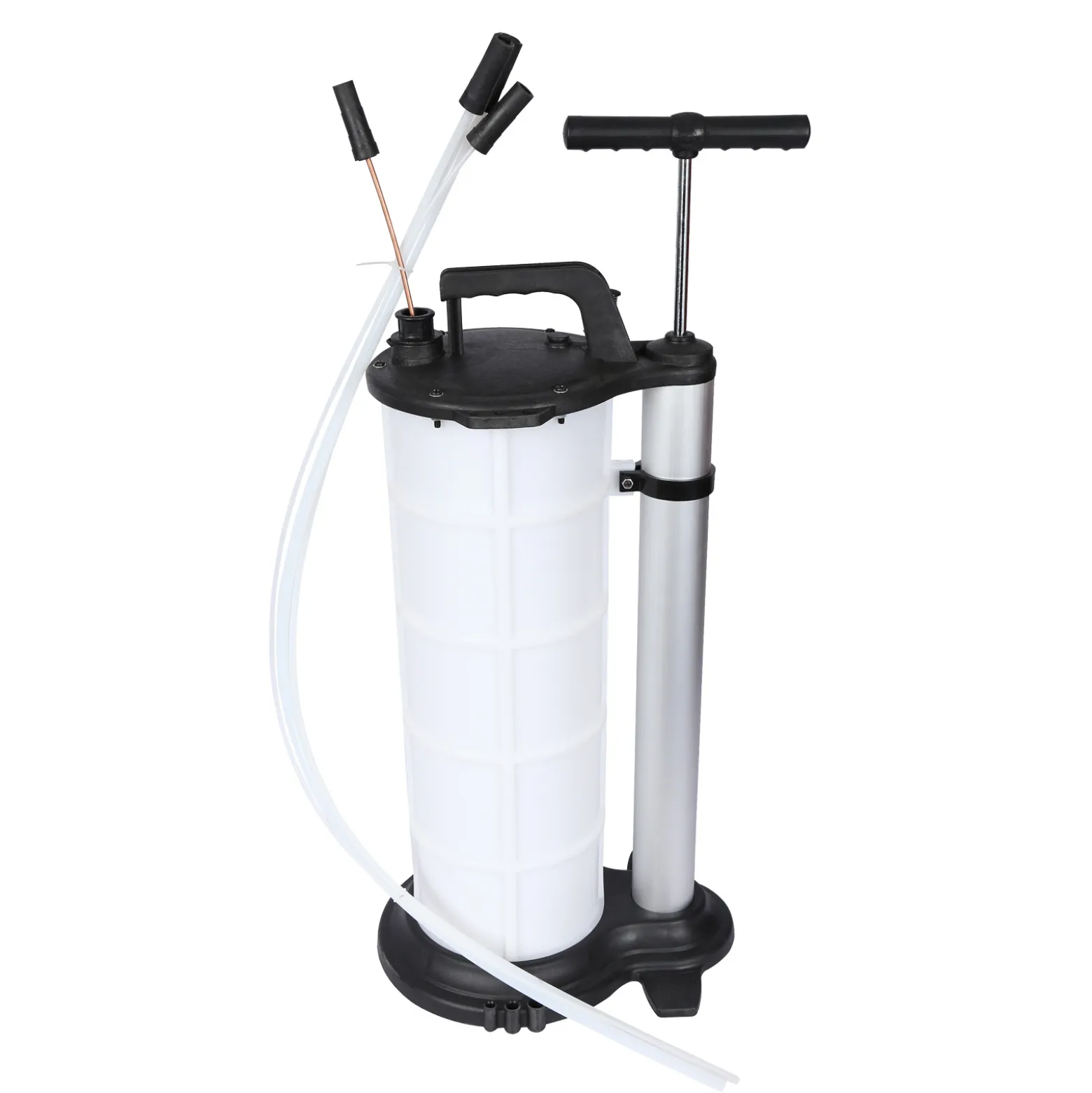 Wiltec Manueller Fluidextraktor mit 9 Liter Tank, Vakuumabsaugpumpe für Öl, Schmierstoffe, Wasser und andere Flüssigkeiten mit 3 Schläuchen, PPC Handpumpe