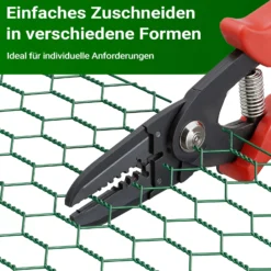 Wiltec Maschendrahtzaun Grün 60 cm x 25 m, 0,9 mm Stärke 25x25 mm Maschengröße, Volierendraht 6-Eck aus Stahl verzinkt, Drahtgitter, Vogeldraht