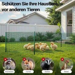 Wiltec Maschendrahtzaun Grün 120 cm x10 m, 0,6 mm Stärke 25x25 mm Maschengröße, Volierendraht 6-Eck aus Stahl verzinkt, Drahtgitter, Vogeldraht