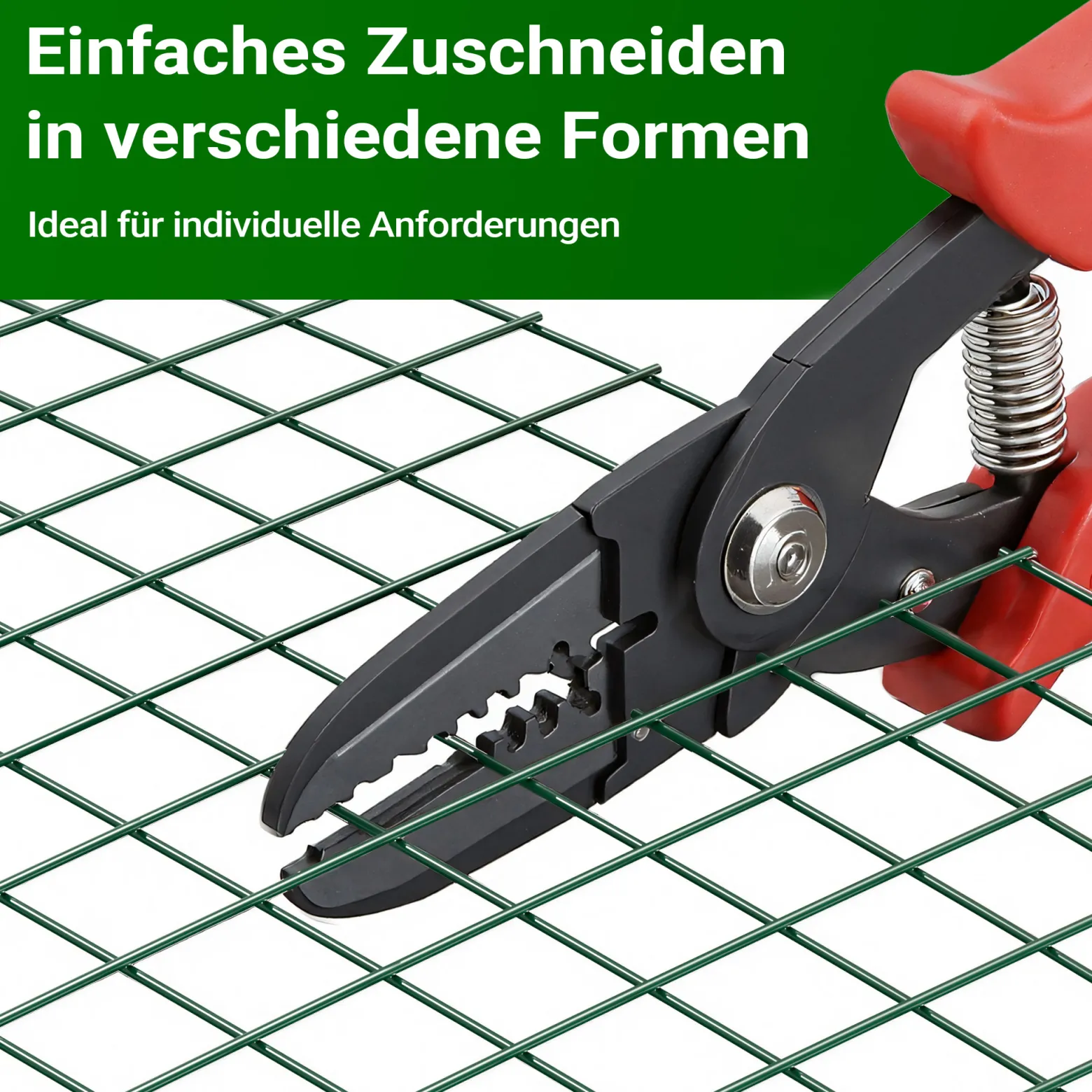 Wiltec Maschendrahtzaun Grün 1x5 m 100 cm Höhe 1,42 mm Stärke 25x25 mm Maschengröße, Volierendraht 4-Eck aus Stahl verzinkt, Drahtgitter, Vogeldraht