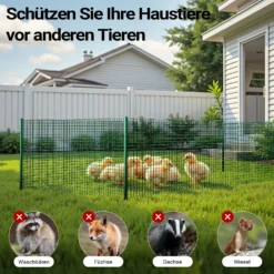 Wiltec Maschendrahtzaun Grün 1x10 m 50 cm Höhe 1,42 mm Stärke 25x25 mm Maschengröße, Volierendraht 4-Eck aus Stahl verzinkt, Drahtgitter, Vogeldraht