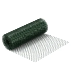 Wiltec Maschendrahtzaun Grün 1x10 m 50 cm Höhe 1,42 mm Stärke 25x25 mm Maschengröße, Volierendraht 4-Eck aus Stahl verzinkt, Drahtgitter, Vogeldraht